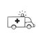 Hand drawn doodle ambulance illustration icon vector isolated
