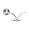 Hand drawn doodle ball bounce illustration icon isolated