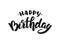 Hand drawn doodle brush lettering of Happy Birthday.