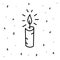 Hand drawn doodle candle. Christmas element