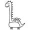 Hand drawn doodle dinosaurus for kid coloring fun and cute drawing illustration