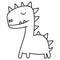 Hand drawn doodle dinosaurus for kid coloring fun and cute drawing illustration