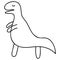 Hand drawn doodle dinosaurus for kid coloring fun and cute drawing illustration