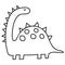 Hand drawn doodle dinosaurus for kid coloring fun and cute drawing illustration