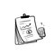 Hand drawn doodle Financial Analytics document and calculator icon illustration vector symbol for Financial Report isolated