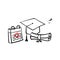 Hand drawn doodle graduation time icon symbol illustration isolated background