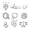Hand drawn doodle industry icon illustration symbol collection isolated