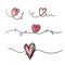 Hand drawn doodle love heart tangled with nature continuous line art style