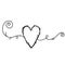 Hand drawn doodle love heart tangled with nature continuous line art style