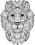 Hand drawn doodle ornate lion illustration