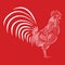 Hand drawn doodle outline rooster illustration. Hand drawn