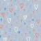 Hand Drawn Doodle Pastel Hearts Silhouettes Valentine`s Day vector Seamless Pattern. Cute Graffity Background. Line Art