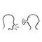 Hand drawn doodle people speak and listen icon illustration vector isolated