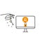 hand drawn doodle person carry key to open locked account on computer