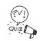 hand drawn doodle Quiz logo in comic style illustration