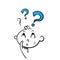 Hand drawn doodle shocked confused character with question mark illustration vector