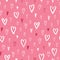 Hand Drawn Doodle Small Hearts Valentine`s Day vector Seamless Pattern. Modern Cute Graffity Background. Silhouettes