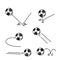 Hand drawn doodle sport ball bounce collection illustration vector