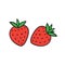 Hand drawn doodle strawberry fruit illustration cartoon vector