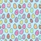 Hand drawn doodle style Easter eggs seamless