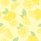 Hand drawn doodle tropical fruit pattern background.