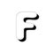 Hand drawn doodle uppercase letter F. Capital letters modern design. Handwritten English single abc letter symbol. Handdrawn font