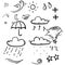 Hand drawn doodle weather element illustration cartoon style