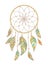 Hand drawn Dreamcatcher on white background. Native Indian talisman.