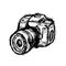 Hand drawn DSLR photo camera