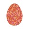 Hand drawn easter egg design with colorul doodle pattern like mo