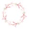 Hand drawn elegant coral wreath.