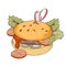 Hand drawn engraving image of burger or hamburger, vector illustration isolated