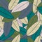 Hand drawn exotic plant wallpaper. Forest leaf seamless pattern