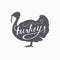 Hand drawn farm bird hipster silhouette. Turkey