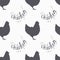 Hand drawn farm bird hipster silhouettes seamless