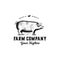 Hand drawn farm logo design vector - vintage pig logo design inspiration -