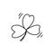 Hand drawn festive clover doodle sign symbol vector illustration
