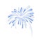 Hand Drawn Firework Explosion, Blue Cracker, Vector.