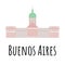 Hand drawn flat The Palace of the Argentine National Congress Palacio del Congreso is a seat of the Argentine National Congress