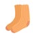 Hand drawn flat vector illustration of an orange pair warm socks