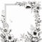 Hand Drawn Floral Frame: Pencil Meadow Flowers Storage Invitation