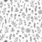 Hand drawn floral seamless pattern. Vector backgroun.