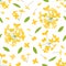 Hand drawn flower cluster background. floral pattern background with fragrant tea olive or osmanthus fragrans.