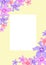 Hand-drawn flowers. Computer graphics. Lilac, blue beautiful flowers on a yellow background. Design for packaging, fabric, textile