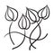 Hand drawn flowers icon symbol illustration