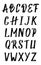 Hand drawn font, alphabet by a flat marker