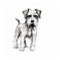 Hand-drawn Fox Terrier Dog In Glasgow Style With Post-impressionist Brushwork