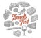 Hand Drawn French Food Elements Set