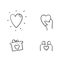 Hand drawn Friendship and love line icons. Interaction, Mutual understanding and assistance business. Trust handshake, social