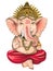 Hand drawn Ganesha Indian god